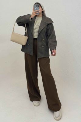 کت فوتر جناقی آستردار یقه چاک