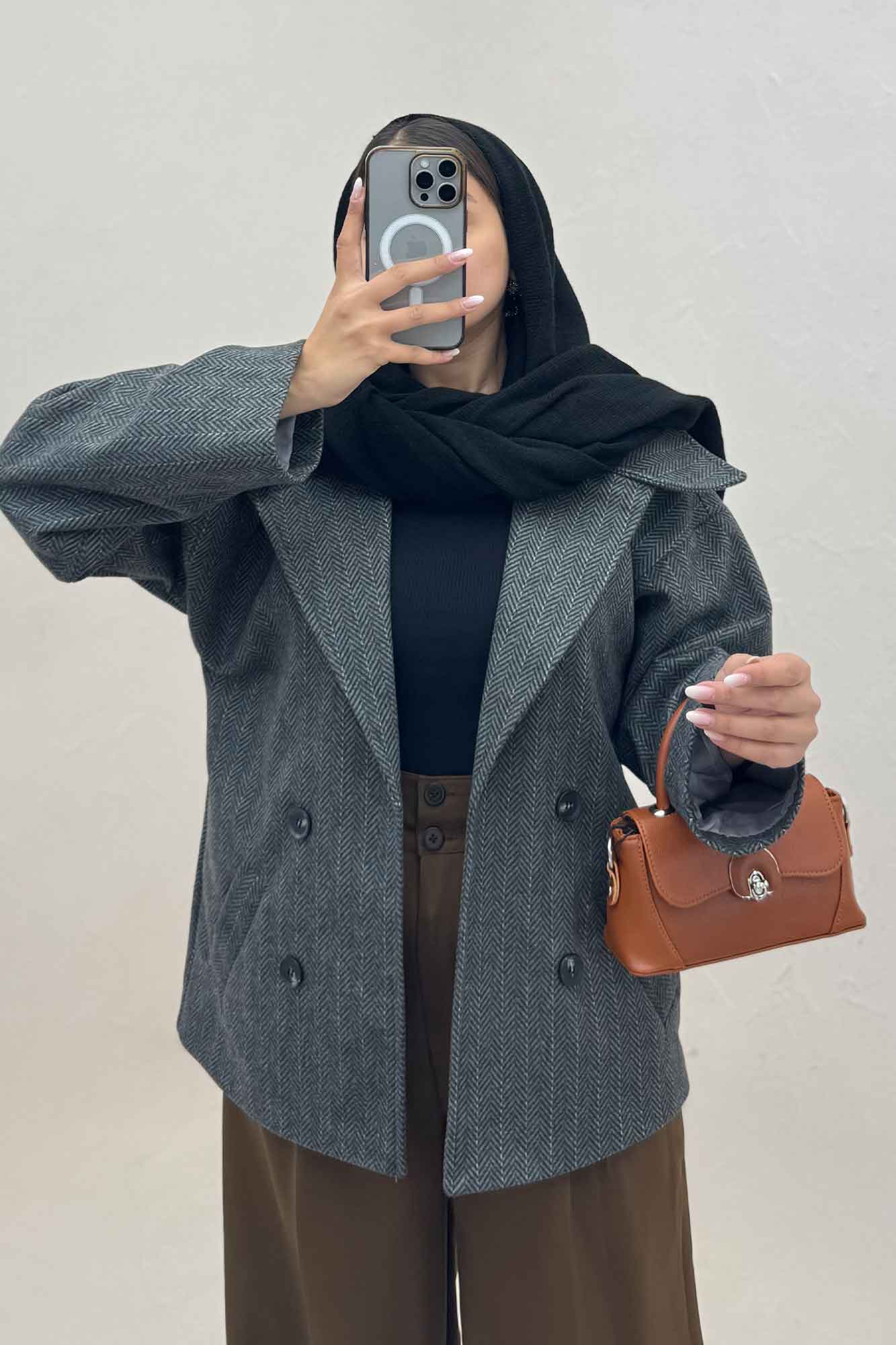 کت فوتر جناقی آستردار یقه چاک