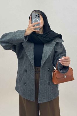 کت فوتر جناقی آستردار یقه چاک