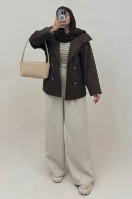 کت فوتر جناقی آستردار یقه چاک