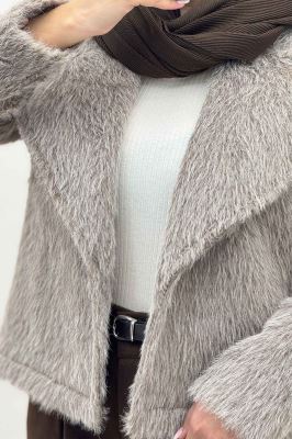 کت خز آستردار یقه انگلیسی