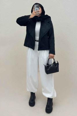 کت خز آستردار یقه انگلیسی