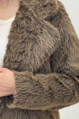 کت خز آستردار یقه انگلیسی