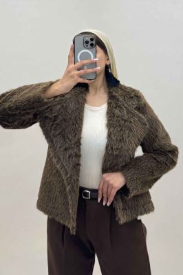 کت خز آستردار یقه انگلیسی