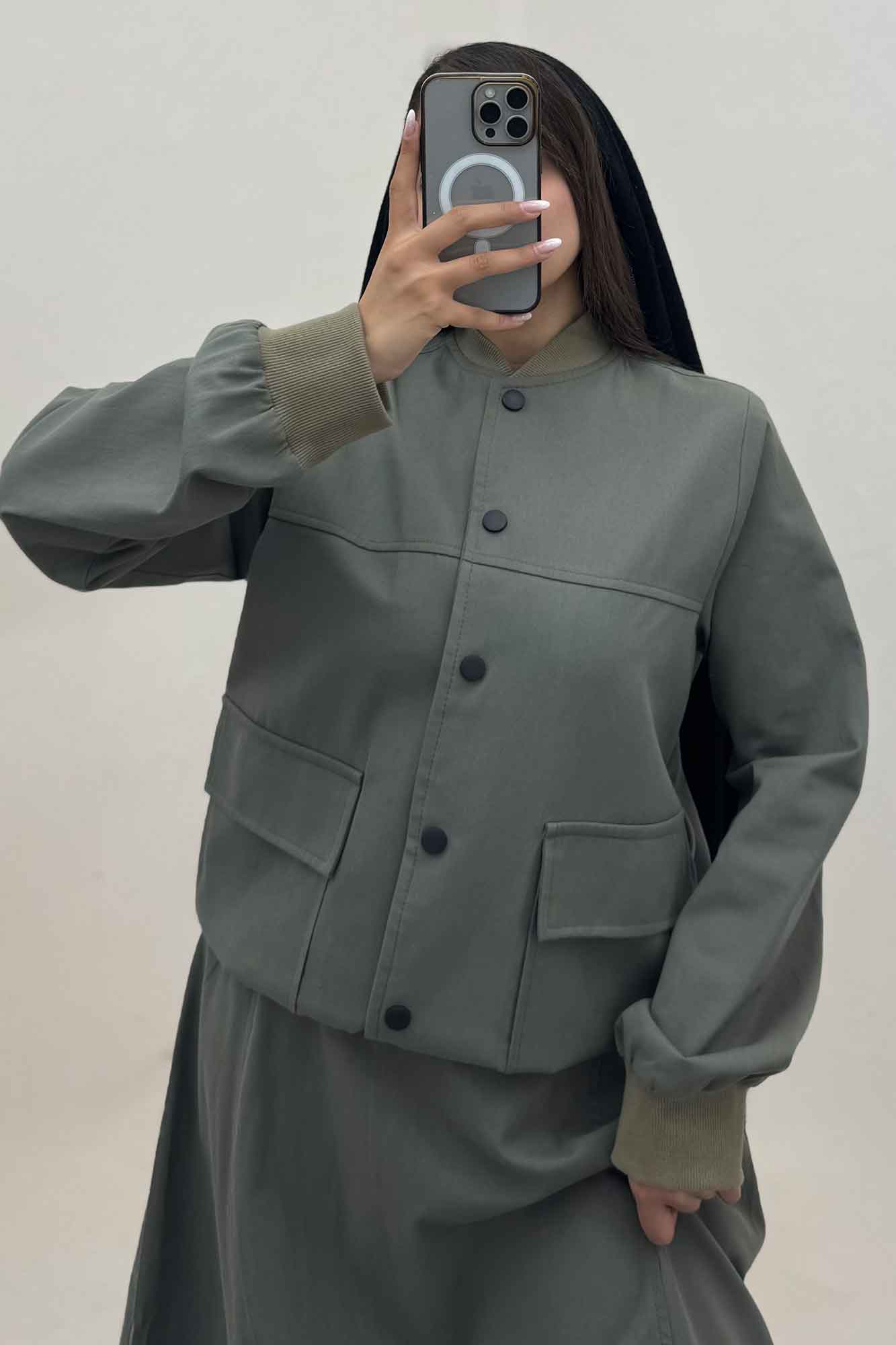 ست بامبر و دامن کتان کاپرا