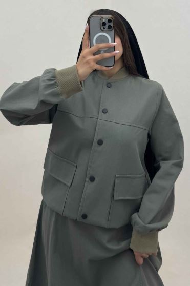 ست بامبر و دامن کتان کاپرا