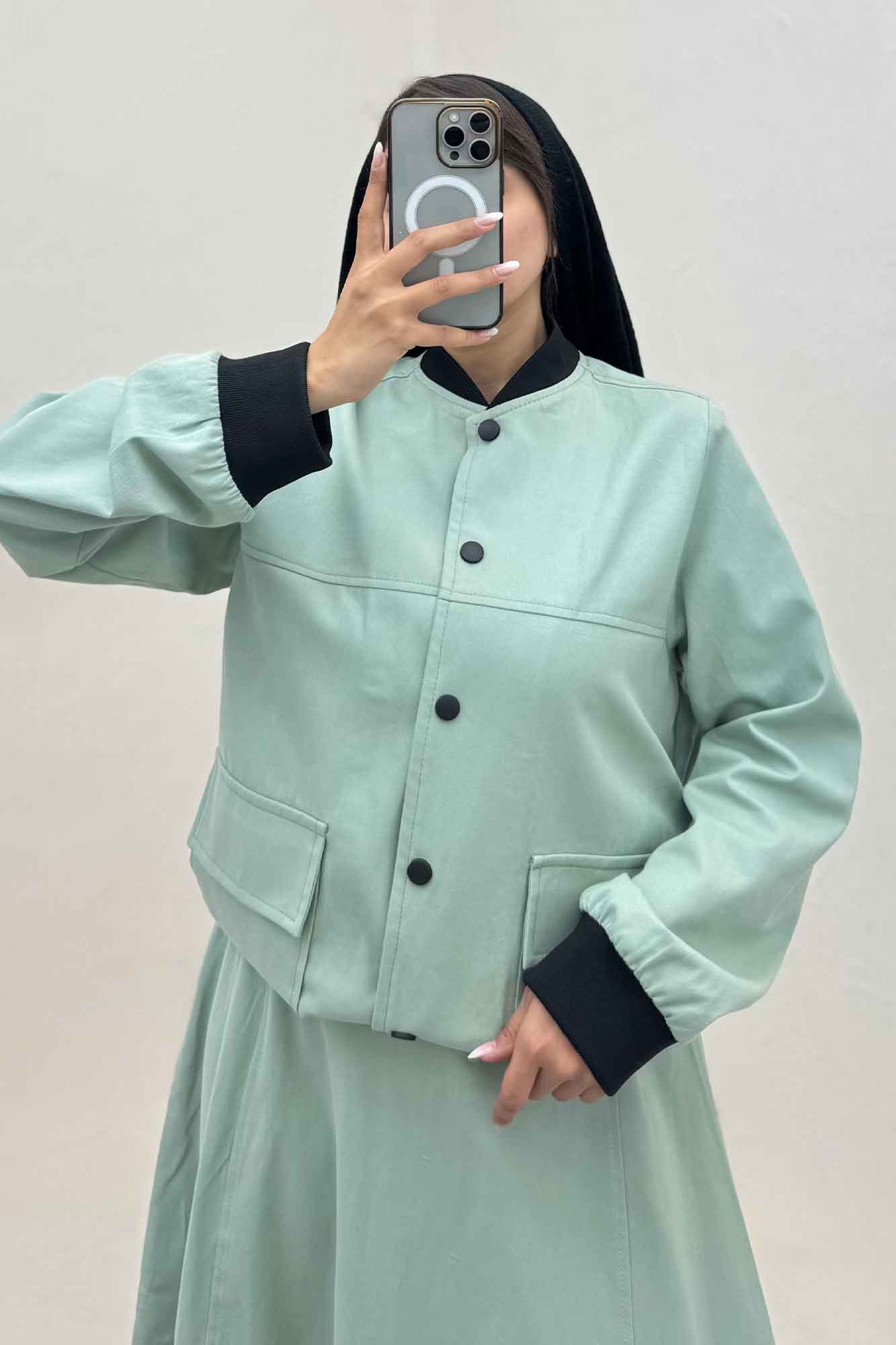 ست بامبر و دامن کتان کاپرا