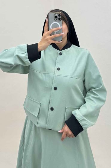 ست بامبر و دامن کتان کاپرا