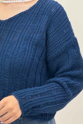 بلوز بافت درشت یقه هفت