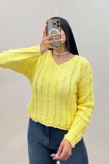 بلوز بافت درشت یقه هفت