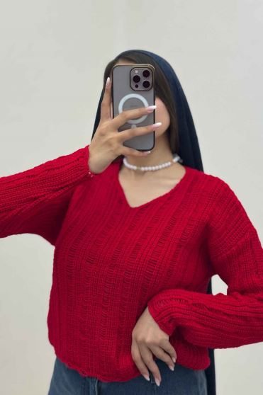 بلوز بافت درشت یقه هفت