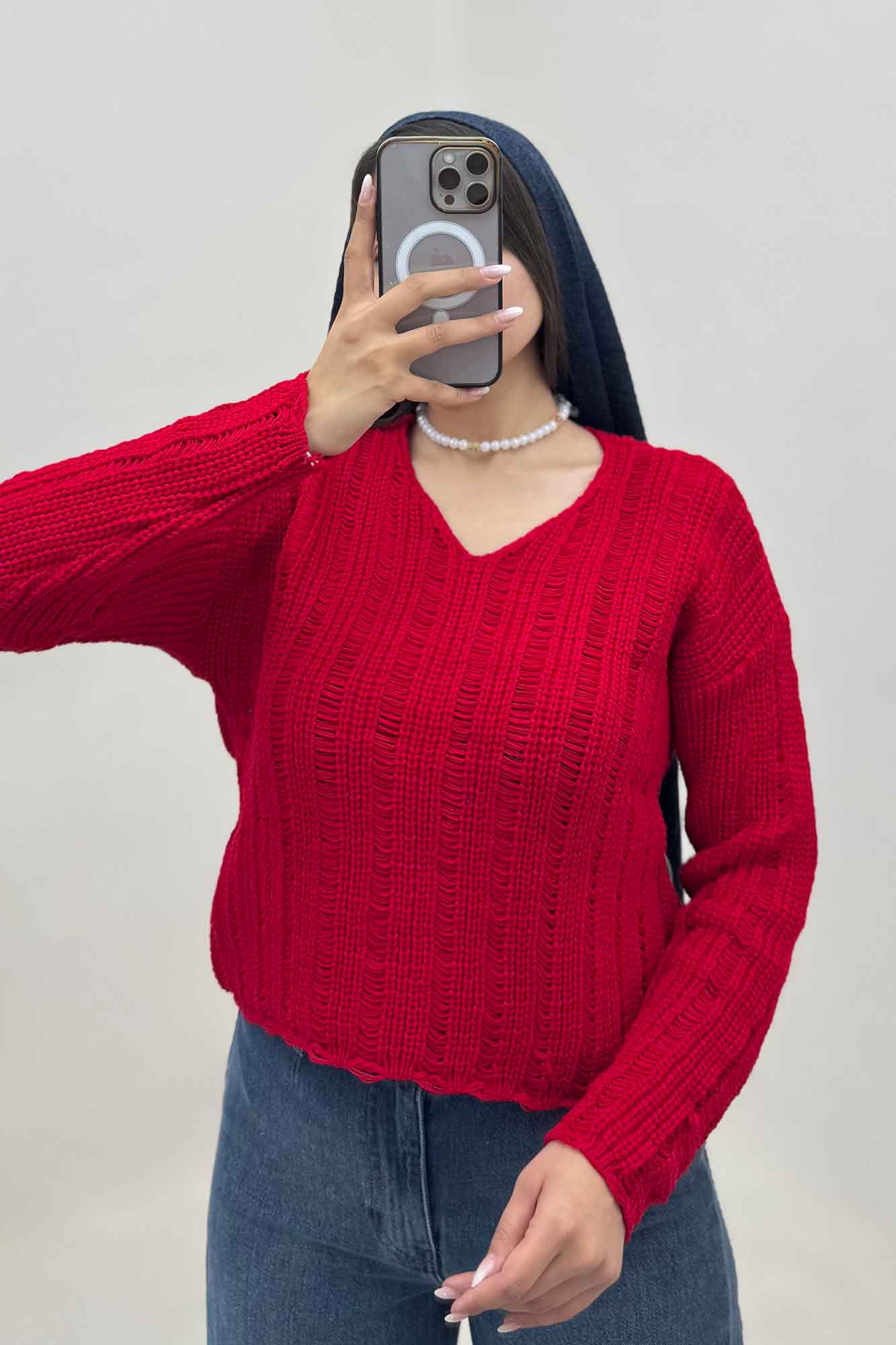 بلوز بافت درشت یقه هفت