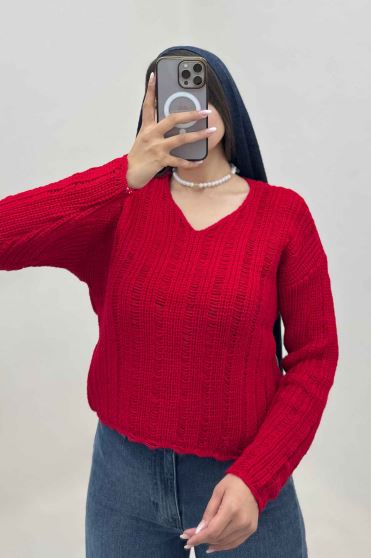 بلوز بافت درشت یقه هفت