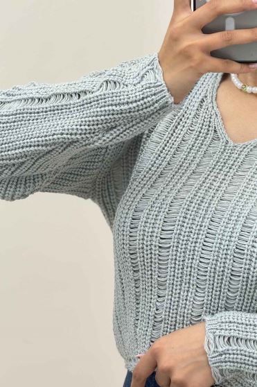 بلوز بافت درشت یقه هفت