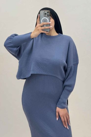 ست دو تیکه سارافن بافت کبریتی و رویه