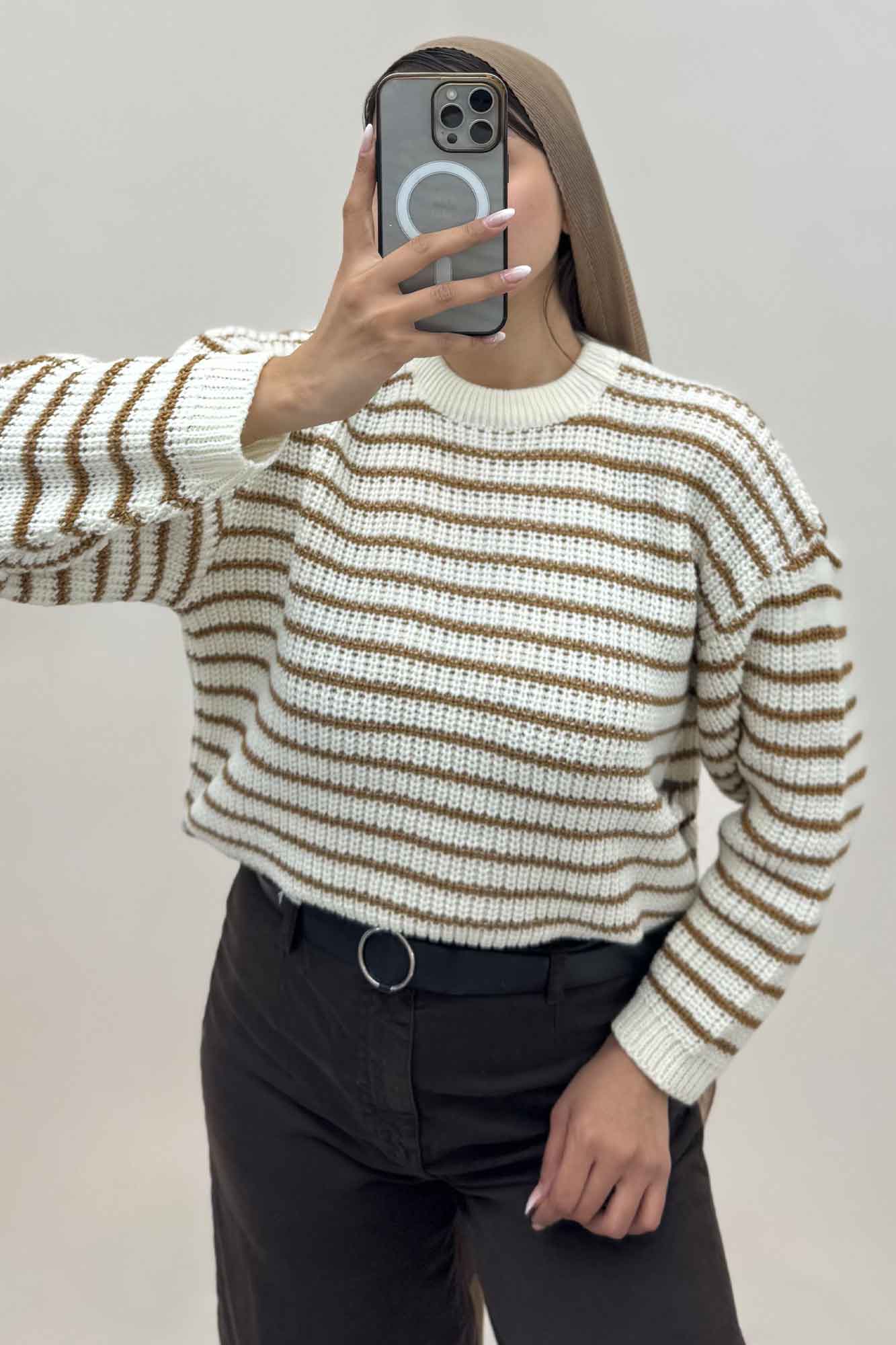 بلوز بافت راه راه کد 536