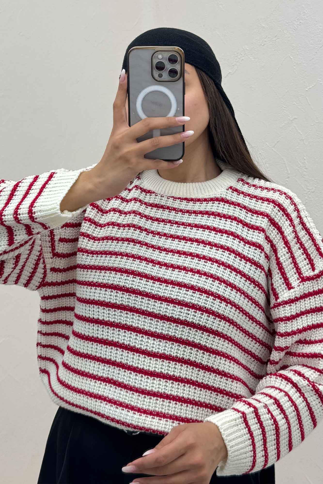 بلوز بافت راه راه کد 536