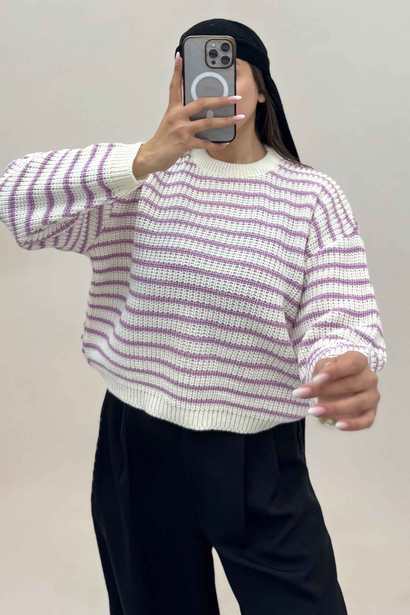 بلوز بافت راه راه کد 536