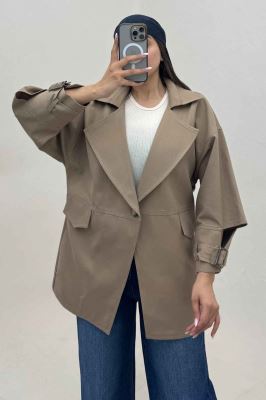 کت تک دکمه کتان کاپرا مدل آلند