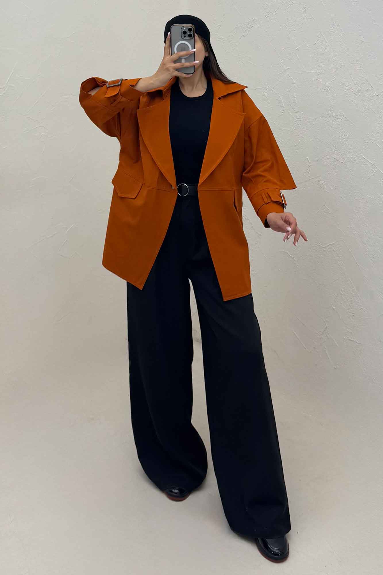 کت تک دکمه کتان کاپرا مدل آلند