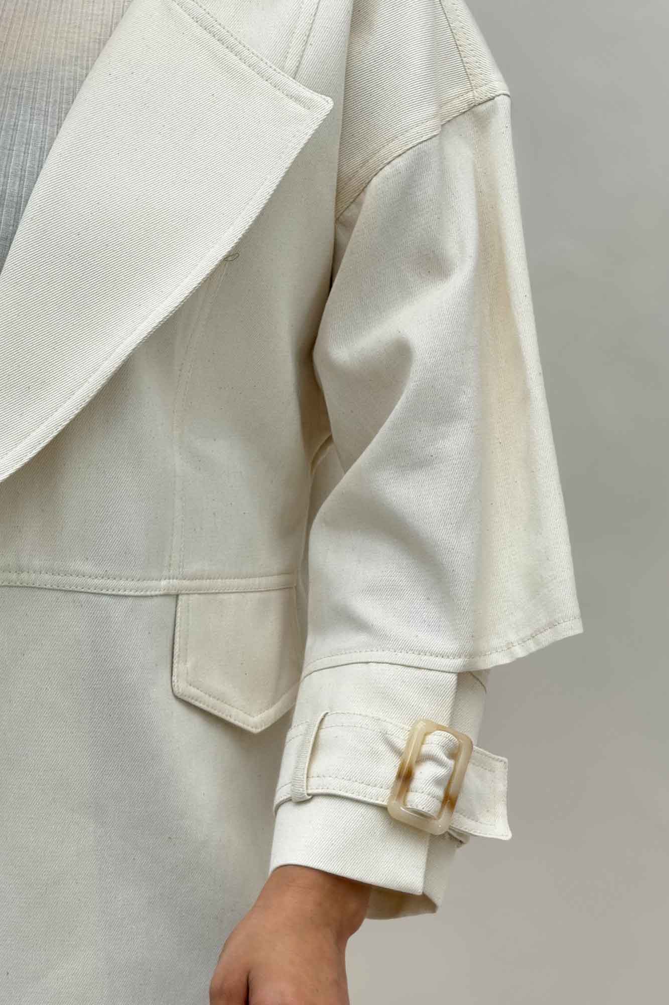 کت تک دکمه کتان کاپرا مدل آلند