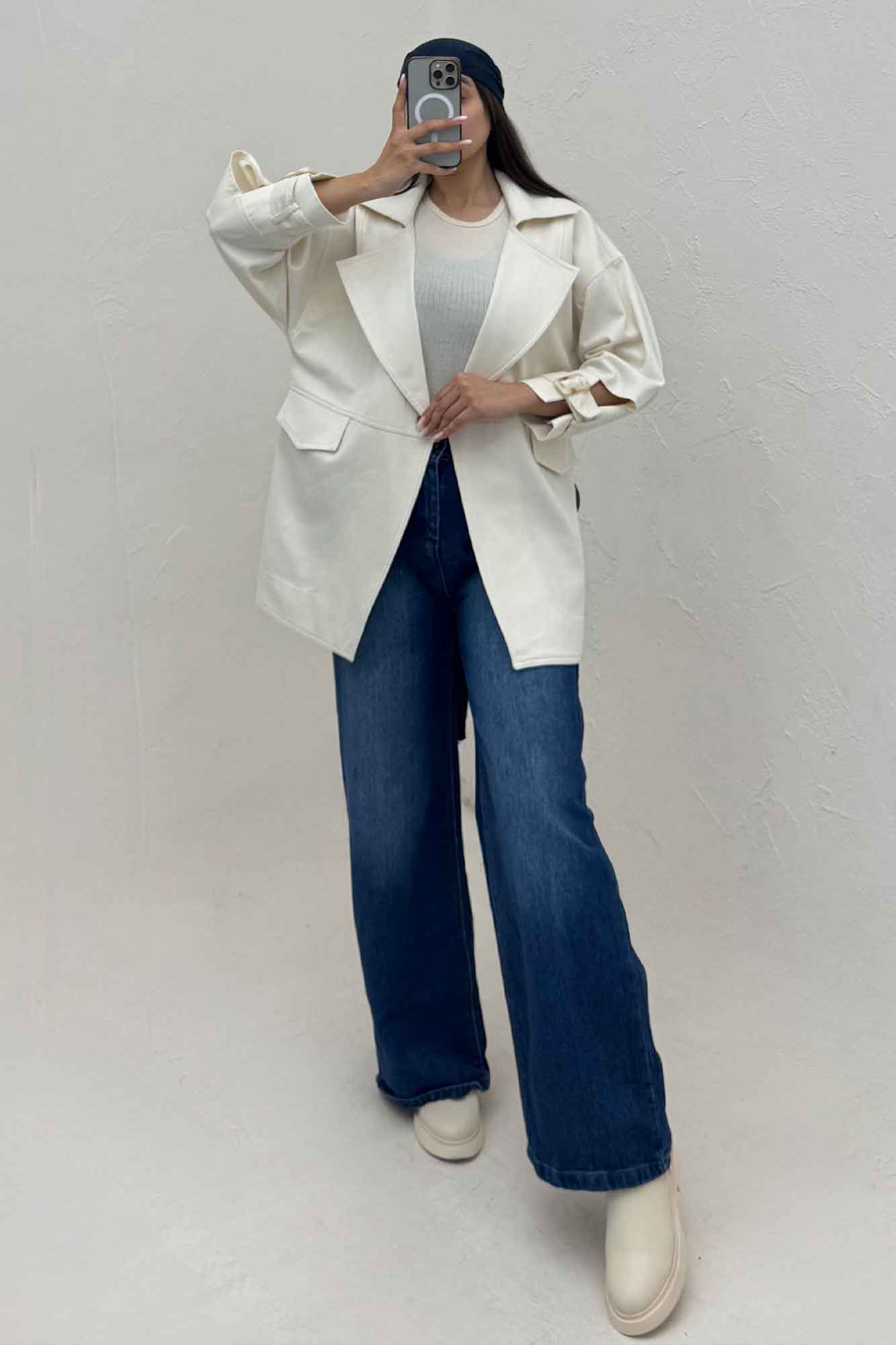 کت تک دکمه کتان کاپرا مدل آلند