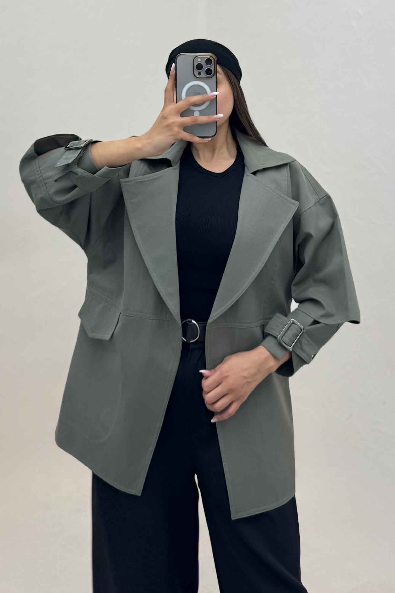 کت تک دکمه کتان کاپرا مدل آلند