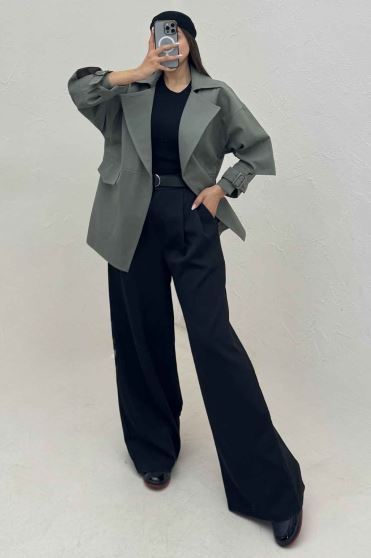 کت تک دکمه کتان کاپرا مدل آلند