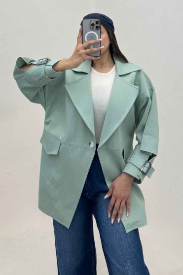 کت تک دکمه کتان کاپرا مدل آلند