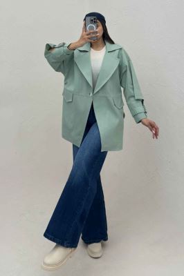 کت تک دکمه کتان کاپرا مدل آلند