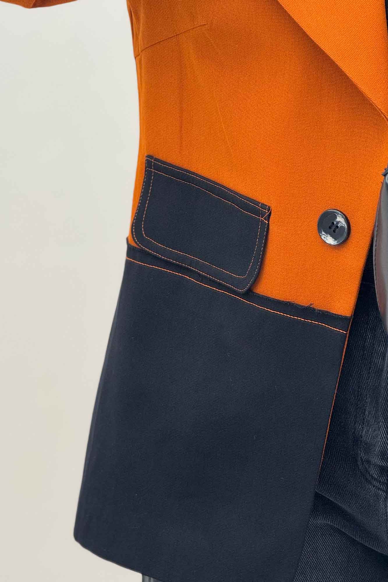 کت کتان کاپرا دورنگ آستردار AGNES