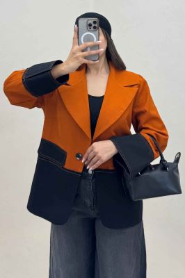 کت کتان کاپرا دورنگ آستردار AGNES