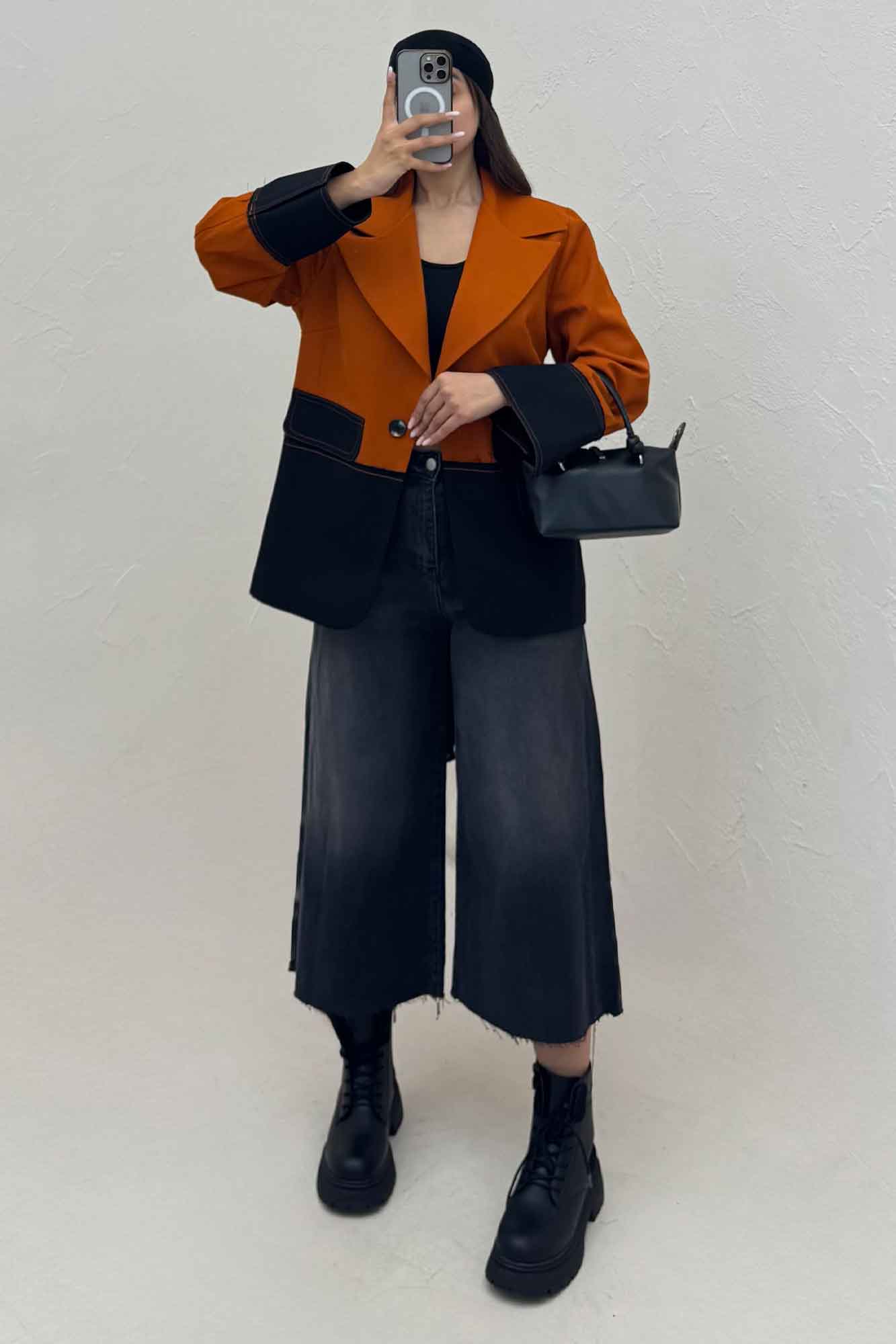 کت کتان کاپرا دورنگ آستردار AGNES