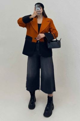 کت کتان کاپرا دورنگ آستردار AGNES