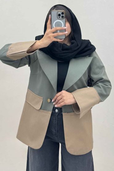 کت کتان کاپرا دورنگ آستردار AGNES