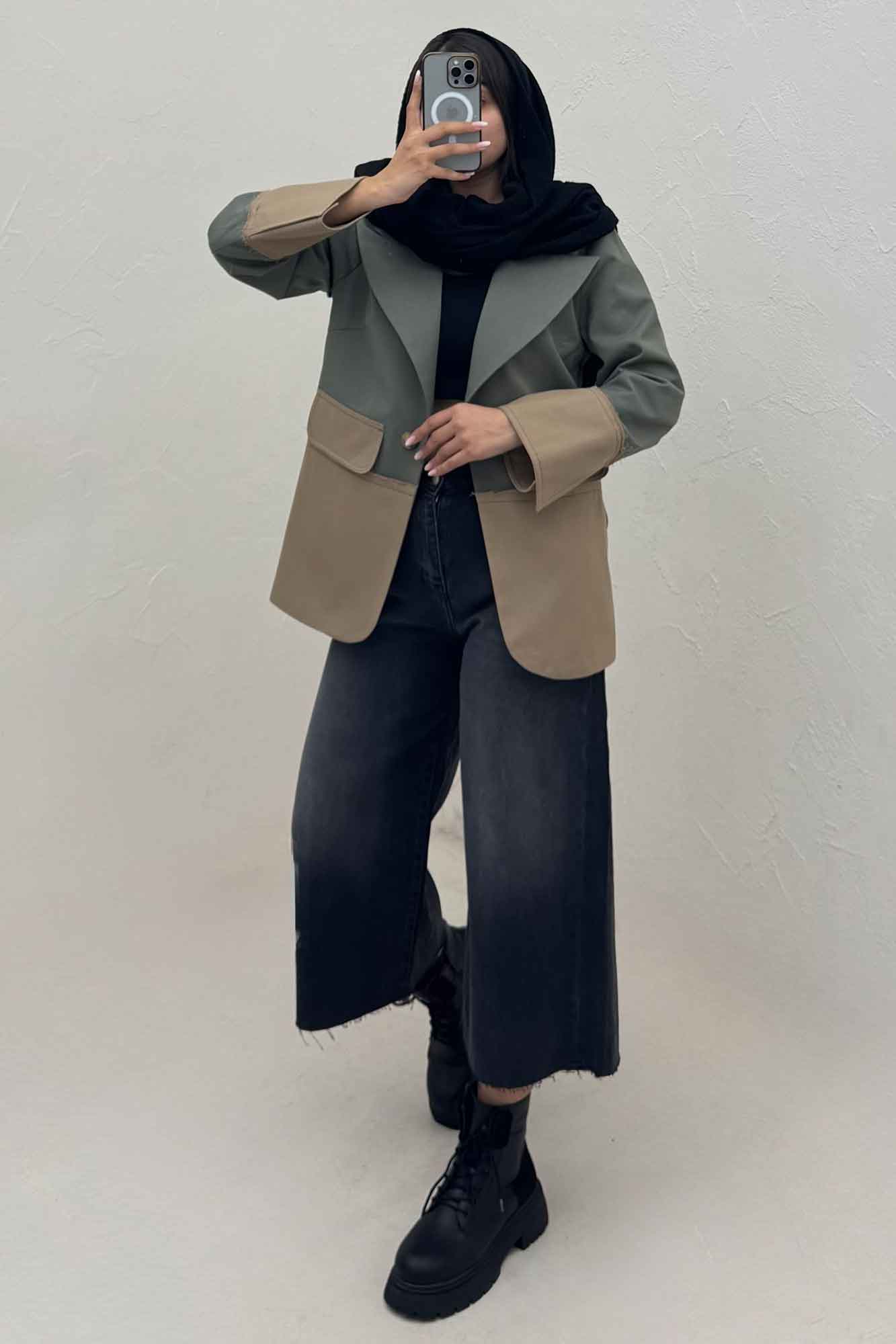 کت کتان کاپرا دورنگ آستردار AGNES