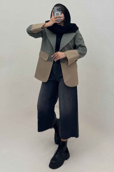 کت کتان کاپرا دورنگ آستردار AGNES