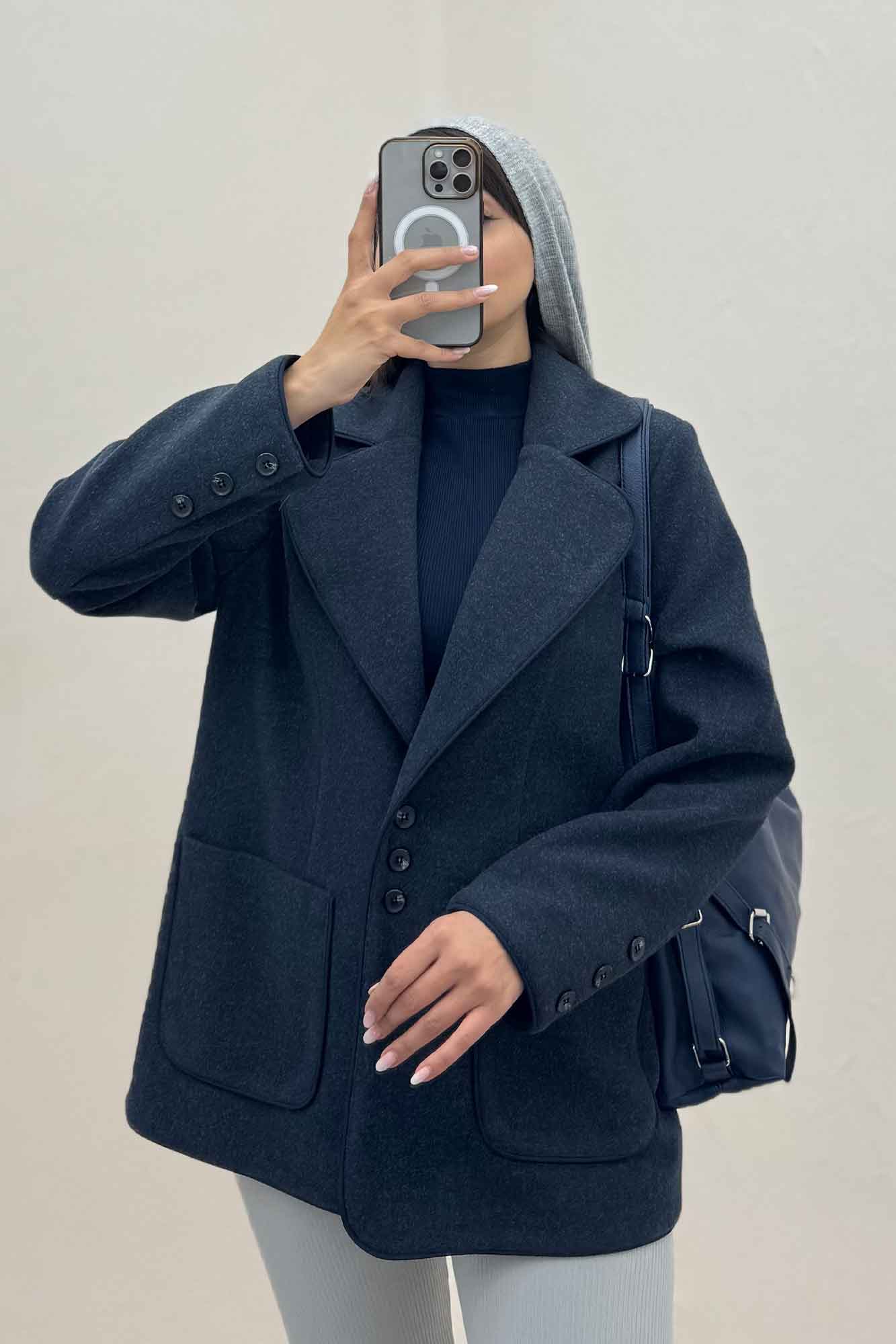 کت فوتر مغزی دوزی آستردار دو جیب