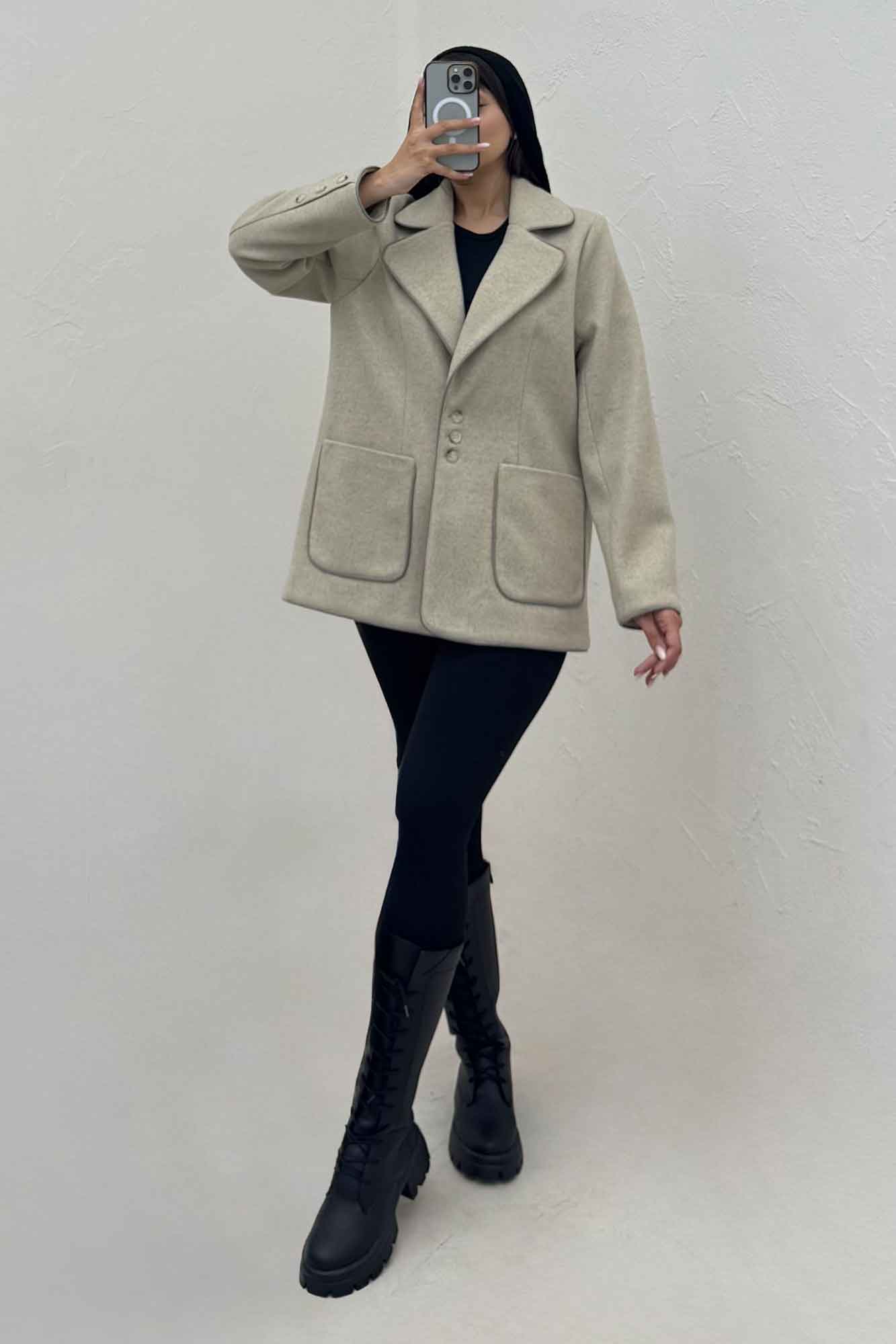 کت فوتر مغزی دوزی آستردار دو جیب