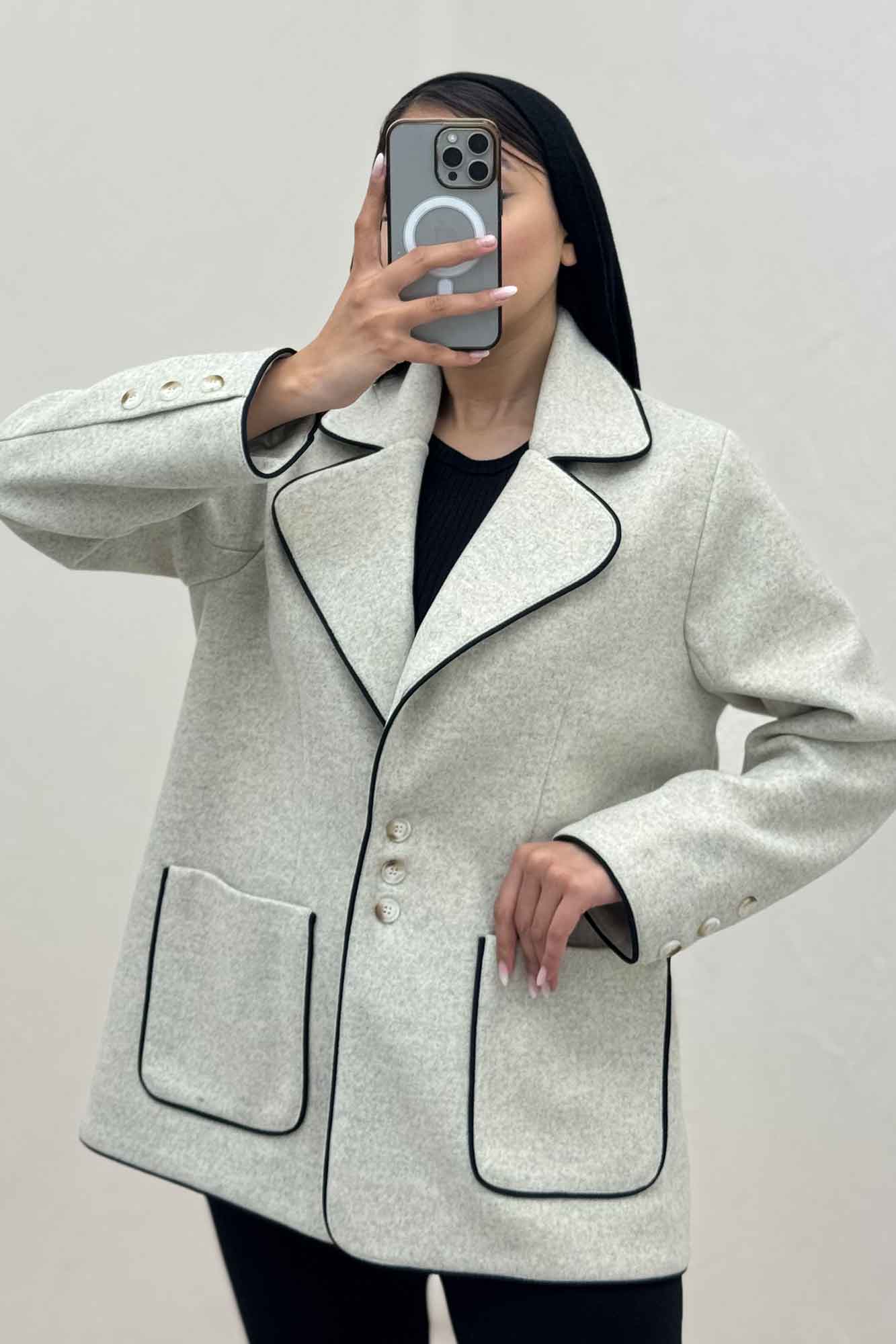 کت فوتر مغزی دوزی آستردار دو جیب