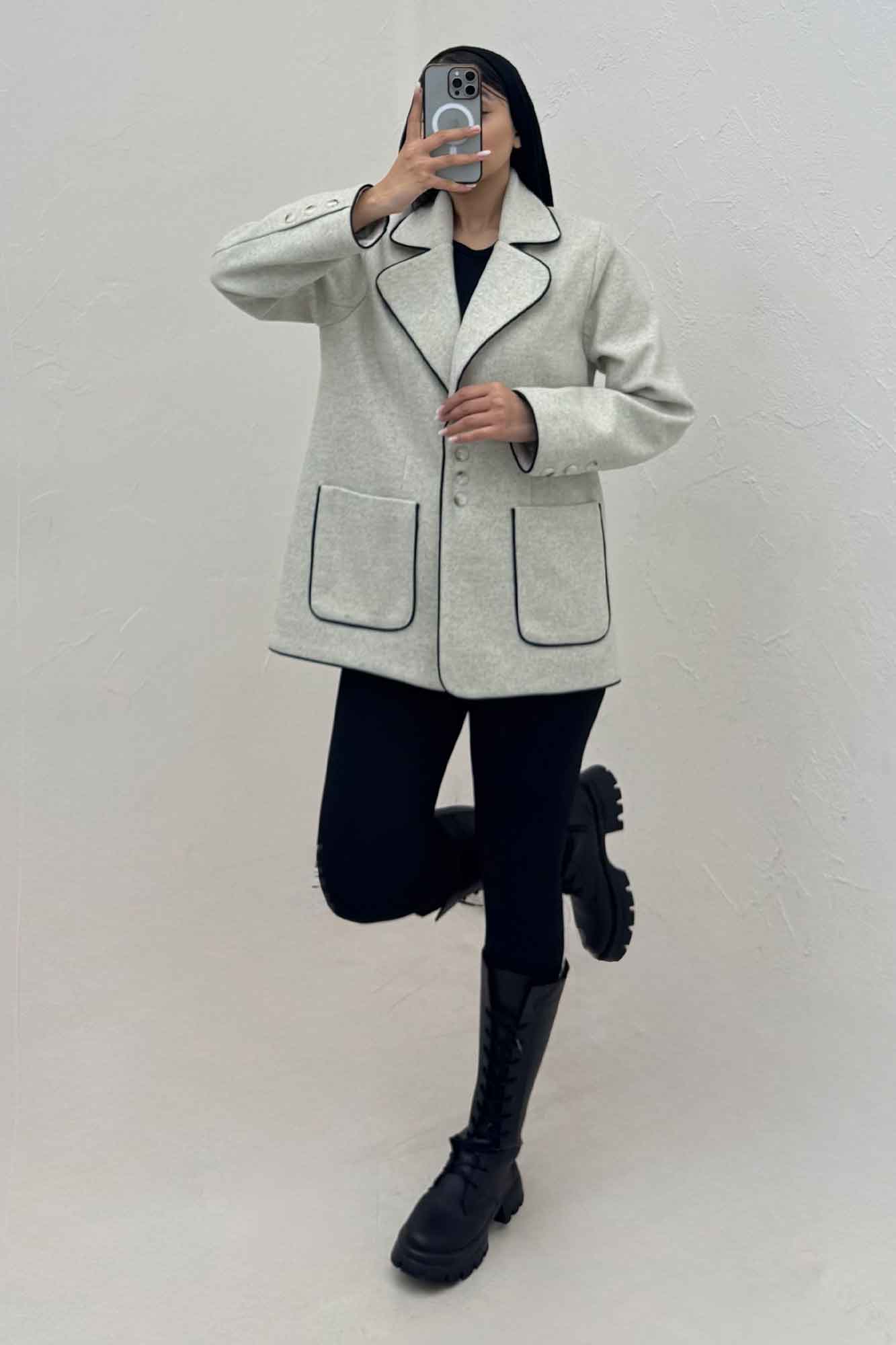 کت فوتر مغزی دوزی آستردار دو جیب