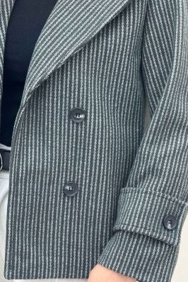 پالتو فوتر زنجیری آستردار چهار دکمه