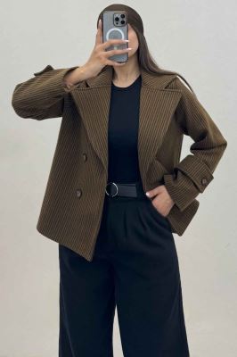 پالتو فوتر زنجیری آستردار چهار دکمه