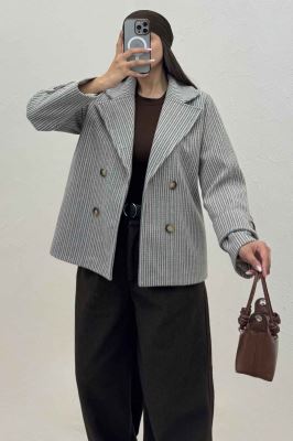 پالتو فوتر زنجیری آستردار چهار دکمه