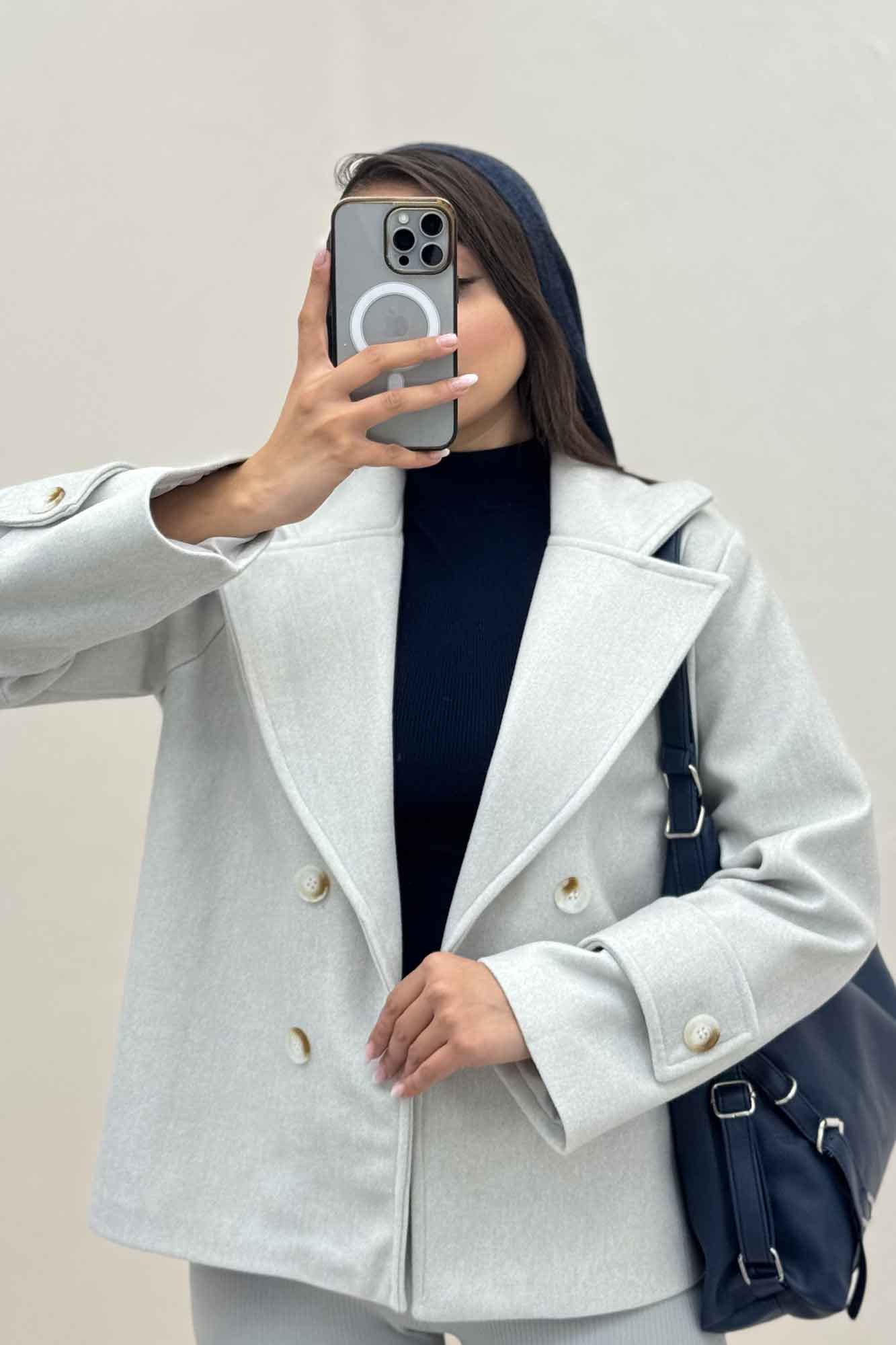 پالتو فوتر آستردار یقه انگلیسی ADRIAN