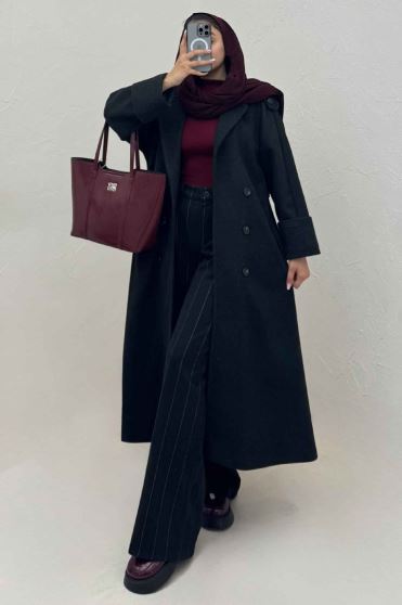 پالتو فوتر بلند مج پاکتی همیسا