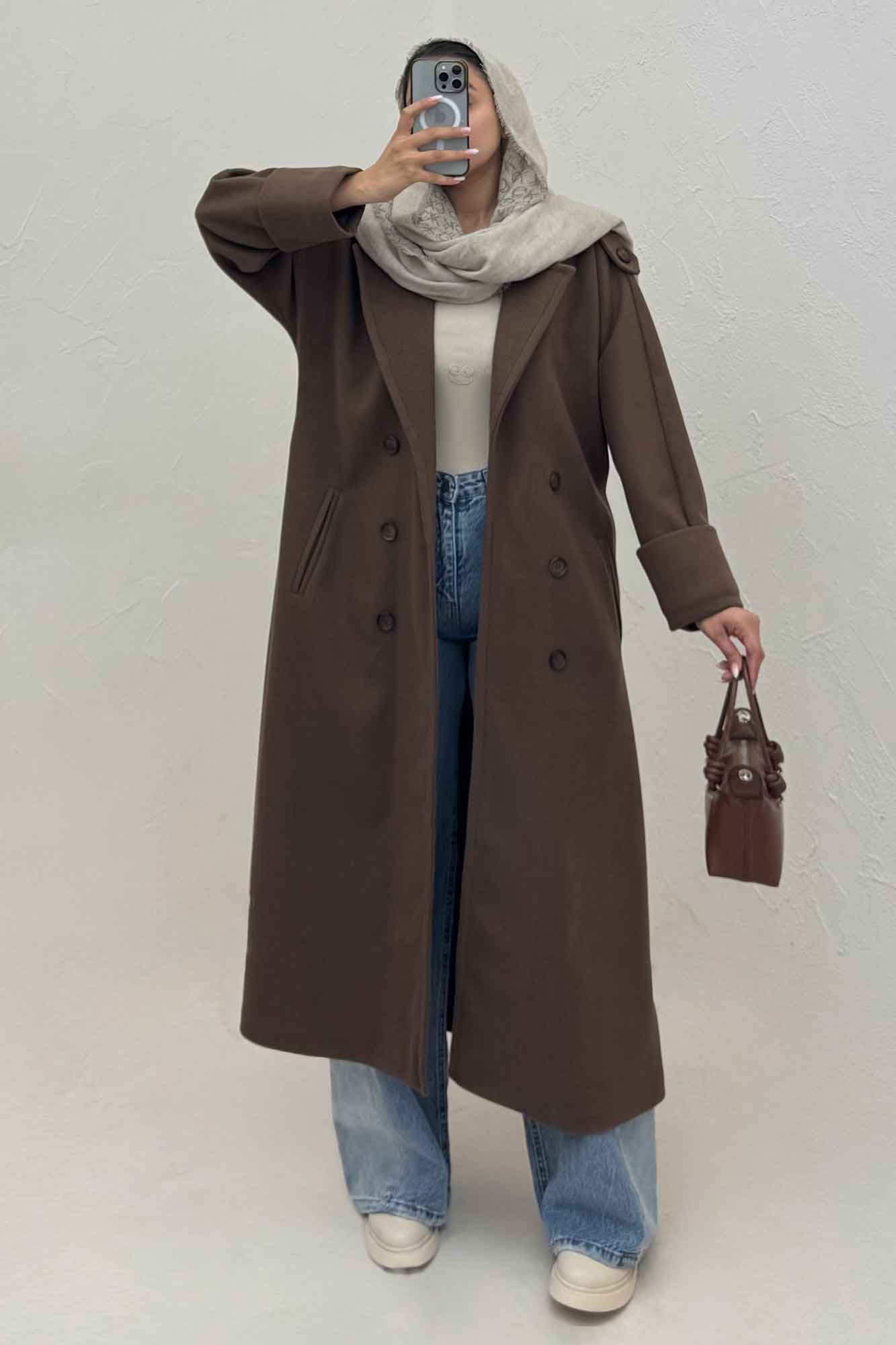 پالتو فوتر بلند مج پاکتی همیسا