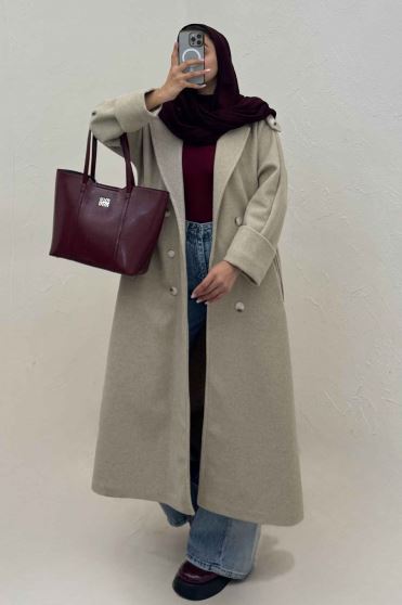 پالتو فوتر بلند مج پاکتی همیسا