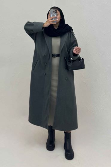 پالتو فوتر بلند مج پاکتی همیسا