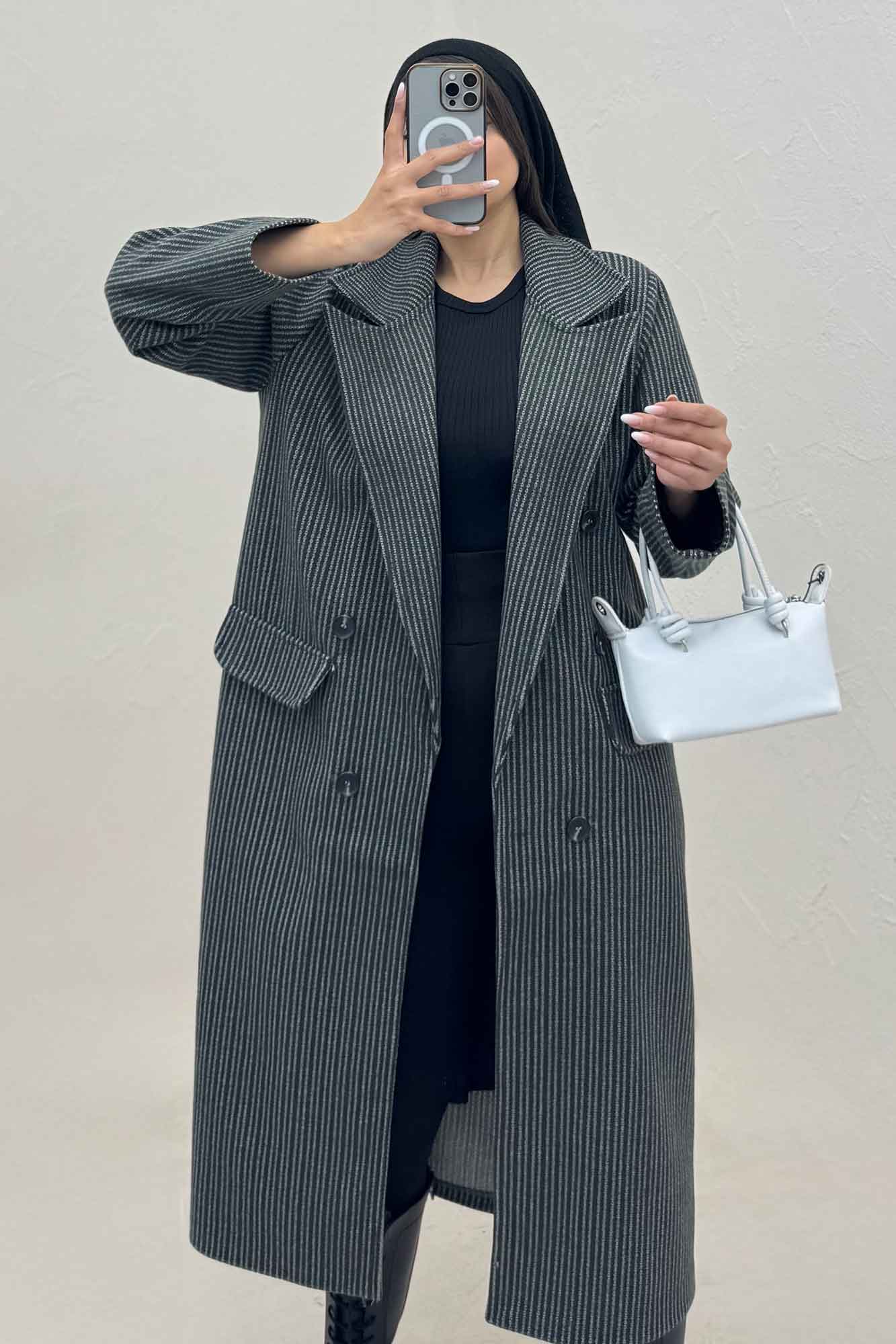 پالتو بلند فوتر زنجیری آستردار